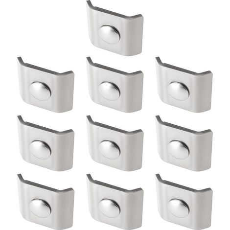 Lot de 10 connecteurs d'angle de clôture à double tige en acier inoxydable pour clôtures légères et lourdes - Argenté - 40 x 35 x 10 mm (1/5)