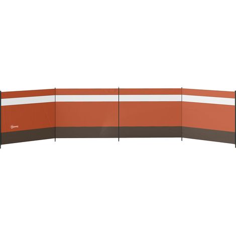 Outsunny Camping Windbreaks with Clear Windows, 725 x 140cm, Orange (1/5)