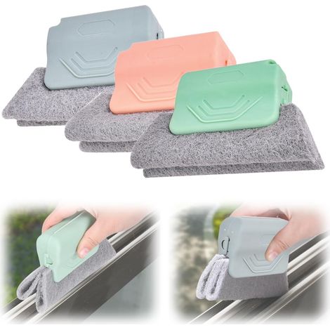 Brosse de nettoyage multi-surfaces pour joints, outil portatif pour rails de fenêtres, joints de carrelage et rainures coulissantes, kit de dépoussiérage efficace, taille universelle (1/5)
