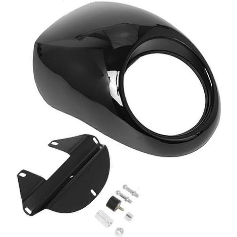 Motorrad-Scheinwerferabdeckung, Scheinwerferverkleidung für Harley 883 XL1200, modifizierte Motorrad-Scheinwerferabdeckung, glänzend schwarz (1/5)