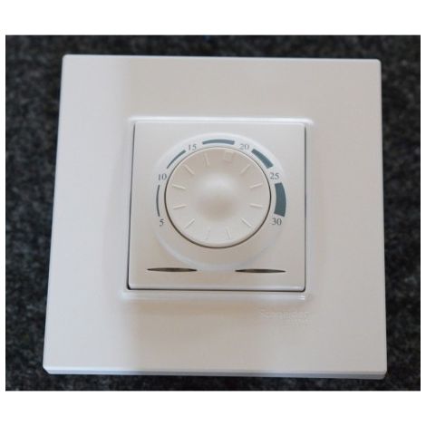 Thermostat mural 8A NO+NF blanc polaire 230V encastré complet avec support et plaque Altira SCHNEIDER