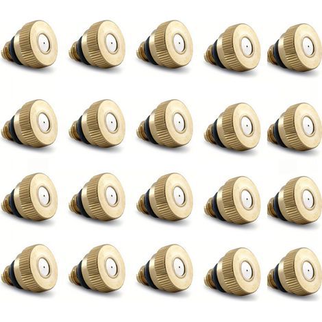 Buse de pulvérisation plaquée laiton - Tête de rechange à orifice de 0,6 mm de diamètre pour systèmes de refroidissement extérieurs - Lot de 10 (1/5)