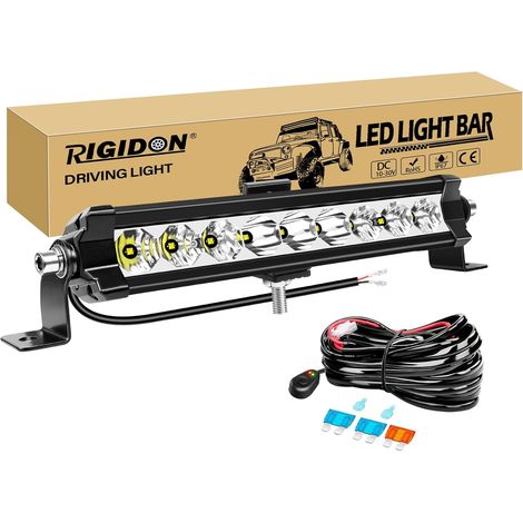 11 Pouces 27 cm 30W 3000LM Barre de Led 4x4 avec 12v faisceau kit, Straight light bar, Barres lumineuse leds pour offroad Véhicules Voiture camions ATV UTE SUV, 6000K feu antibrouillard (1/5)