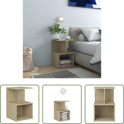 vidaXL Décoration intérieure - Table de chevet chêne sonoma 35x35x55 cm bois d'ingénierie (1/5)