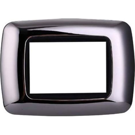Plaque compatibles Bticino Livinglight 3 modules plastique convexe couleur chrome poli