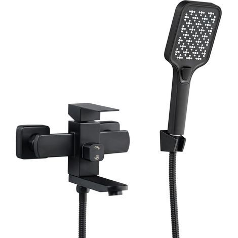 1 Mitigeur Baignoire, Bec Rotatif 180°, Acier Inoxydable, Douchette Murale, Salle de Bain..