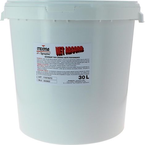 Absorbant tous liquides NET ABSORB seau de 18 kg - ITW SPRAYTEC ITECMA