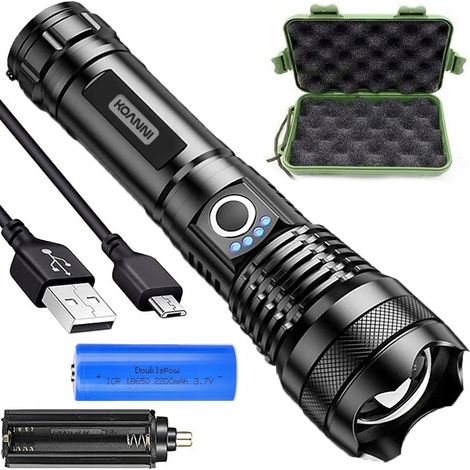 POTENTE TORCIA LED TATTICA MILITARE XHP50 CON ZOOM