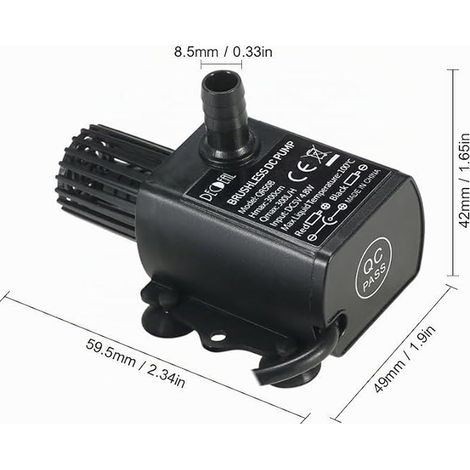 Mini USB Water Pump DC5V Brushless Submersible Pump for Aquarium Fountain Garden Pond Circulation Systems (1/3)