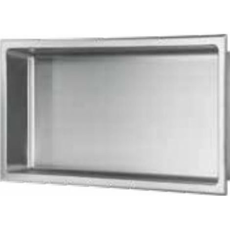 Niche murale de douche, étagère encastrable douche acier Inox Brossé - 30x60cm (1/2)
