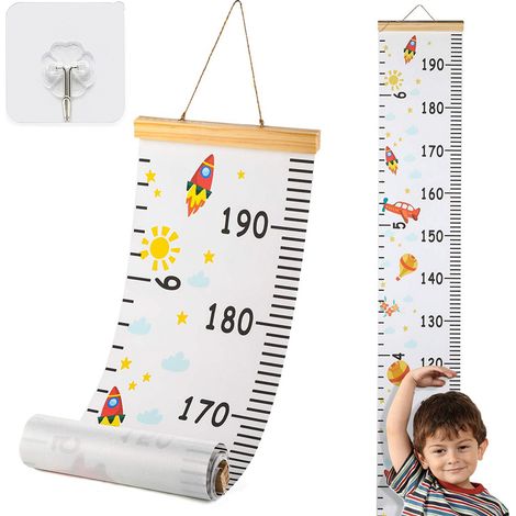 Toise murale enfant motifs dessins animés règle de croissance suspendue décoration murale (1/5)