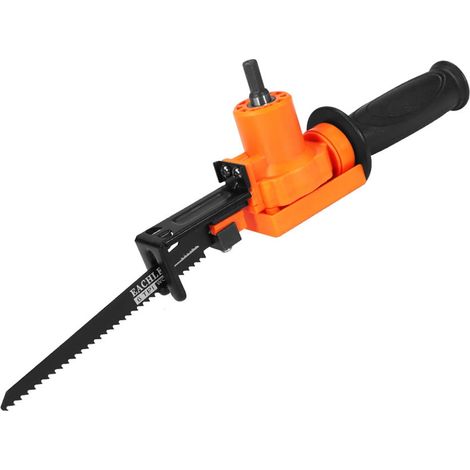 Adaptateur De Scie Alternative - Pour Perceuse Électrique - Coupe Bois Métal PVC - Longueur 375 Mm - Orange