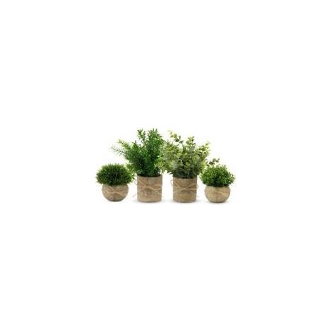 4 Pièces Plantes Artificielles Interieur. Mini Fausse Plante Interieur pour Decoration Chambre. Plante Artificielle Interieur pour Maison Salle de Bain Bureau Cuisine Décoration (1/5)