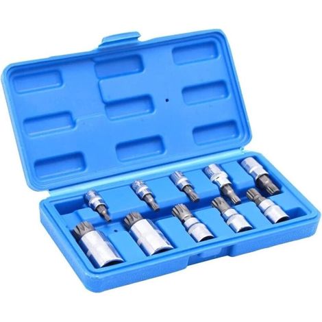 10pcs Three-piece Spline Sleeve Sleeve 3/8" 1/4" 1/2" Metric Drive 4mm to 18mm Multifunctional Sleeve MUMU (1/3)