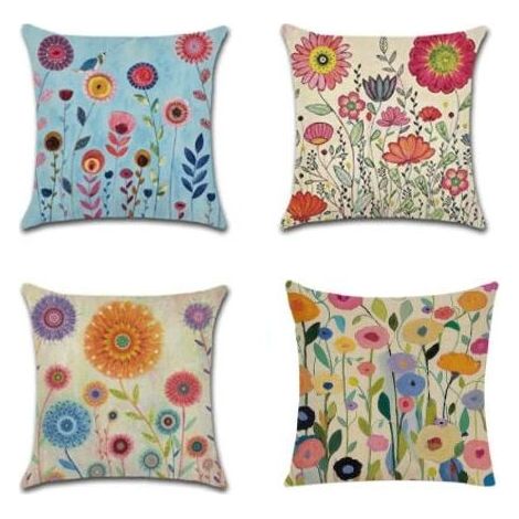 Housse de coussin imperméable 45x45 cm Lin durable et respirant Fermeture éclair cachée Pour salon, balcon et jardin (1/5)