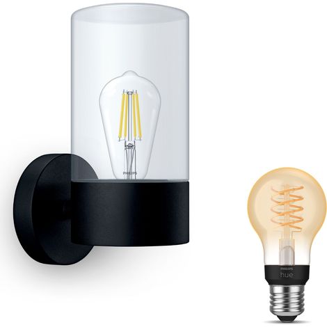 Philips Hue Flareon Applique murale d'extérieur E27 (Noir) Lumière blanche chaude - White Filament (1/5)