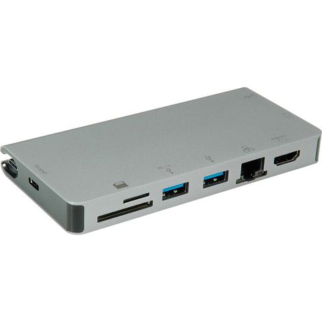 ROLINE 12.02.1022 base para portátil y replicador de puertos Alámbrico USB 3.2 Gen 1 (3.1 Gen 1) Type-C Gris (1/4)