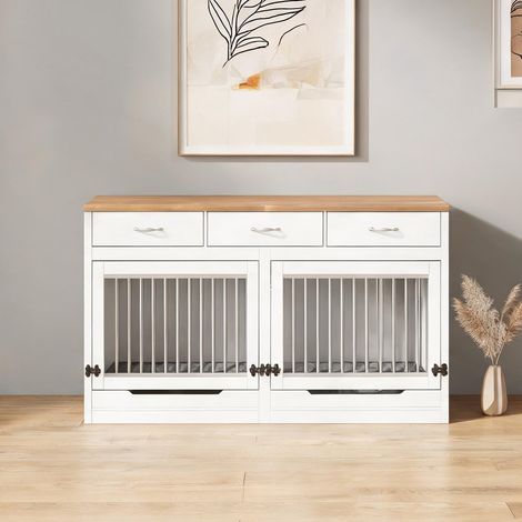 Cage pour chien en bois et métal avec séparateur amovible et 3 (1/5)