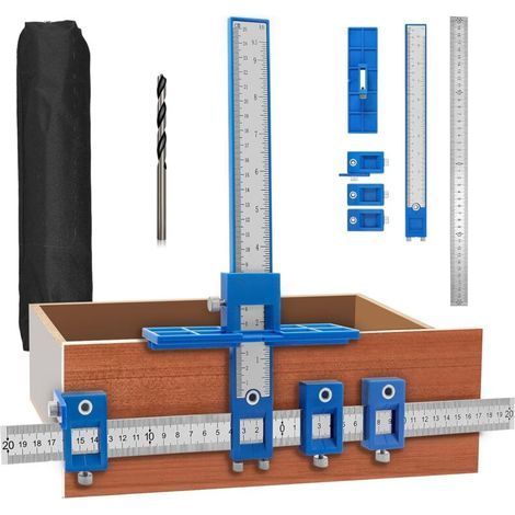 Gabarit de per��age r��glable, gabarit de per��age avec foret de 4,2 mm, guide de per��age pour le montage de poign��es sur portes ou tiroirs