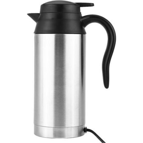 Bouilloire Électrique en Acier Inoxydable 750 ml, Alimentée par Prise Allume-Cigare 12 V pour Voiture, Chauffage Rapide 120 W, Fonction d’Arrêt Automatique de Sécurité, Idéale pour Tasses et Voyages (1/4)