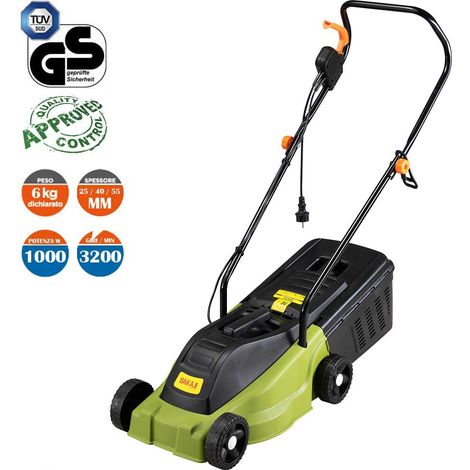 Tagliaerba Elettrico A5099 Motore 1000W Rasaerba Taglio 25/40/55mm Serbatoio 25L (1/5)