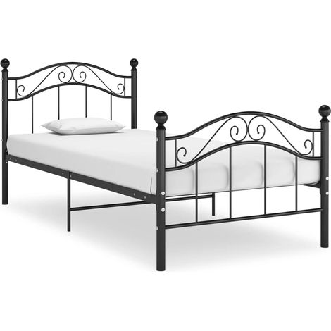 Bett Schwarz Metall 100x200 cm
