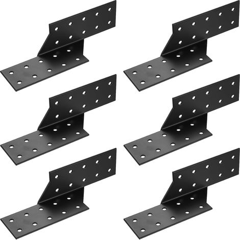 Lot de 6 supports pour poutres en bois, ancrages pour poutres, support pour poutres, supports de poteaux en bois, connecteurs pour poutres en bois, panne pour ponts de construction, bandes de lattes (1/5)