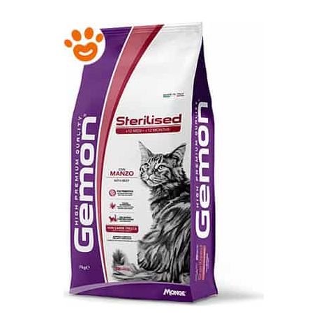Monge Gemon Cat Adult Sterilised con Manzo - Sacco 2 Kg - Cibo Secco Gatti