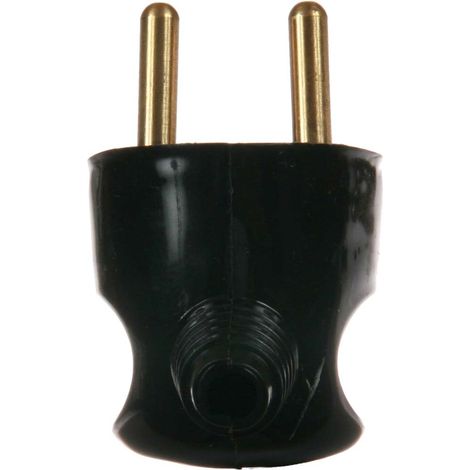 Fiche mâle 2P+T 16A IP40 sortie latérale - Noir - Lébénoïd (1/2)