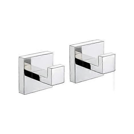 Handtuchhaken, Bademantelhaken, Badezimmer-, Küchen- und Garagenhaken, Edelstahl, Wandmontage, 2er-Pack, polierte Chromoberfläche