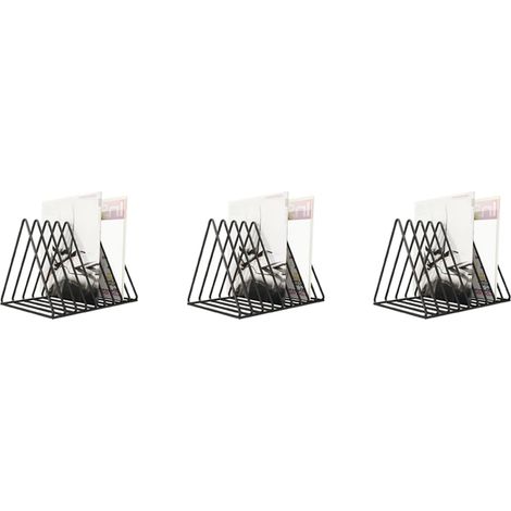 Lot de 3 supports de rangement verticaux pour disques vinyles et CD