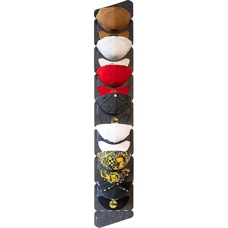 Présentoir à chapeaux en feutre, organisateur de casquettes de baseball pour maintenir leur forme, gris, avec crochets de porte et mur. (1/5)