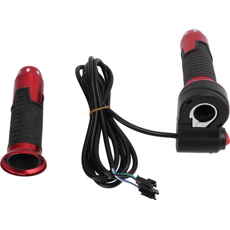 paire de poignées d'accélérateur à poignée tournante pour guidon de véhicule électrique 12 V-99 V (sans affichage de la vitesse) rouge (1/5)