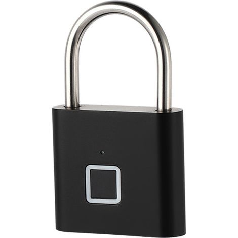 Cadenas intelligent à empreintes digitales, cadenas extérieur étanche et antirouille, cadenas électronique intelligent, porte principale, antivol, armoire de verrouillage par mot de passe noir