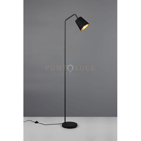 BUDDY PIANTANA METALLO NERO CON PARALUME NERO E ORO H. 148CM 1 LUCE ATTACCO E27