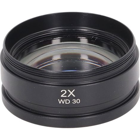 Auxiliary Objective Lens Aluminium Alloy 2X Accessory for Stereo Microscope WD30