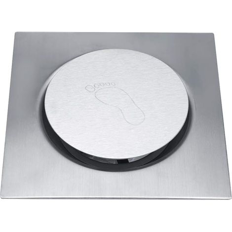 Drain de Plancher Carré Acier Inoxydable Anti-Odeur Salle de Bains Porte de Vidage Drainer de Douche Protecteur de Tamis de Drain Grand Calibre pour Salle de Bain WC Balcon (1/5)