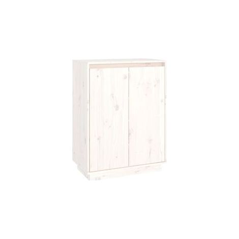 Armoire à chaussures Blanc 60x35x80 Bois de pin massif (1/5)