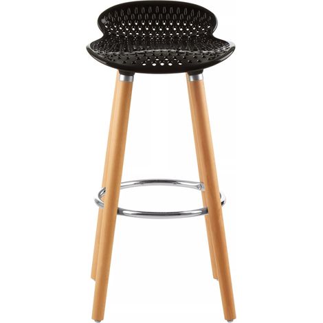 Interiors by Premier Matte Black Bar Stool, Easy to Clean Kitchen Bar Stool, Footrest Bar Stool, Space-Saver Breakfast Stool (1/5)