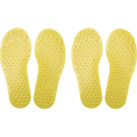 2 Marqueurs de Sol en Forme de Pieds Anti-Dérapants PVC pour École Maternelle, Couleur Jaune Vif (1/5)