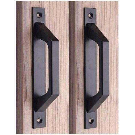 Set di punte da trapano (D nere) per trapano. Maniglia in legno da 19,6 cm per porta scorrevole, maniglia per porta a battente, acciaio al carbonio. (1/4)