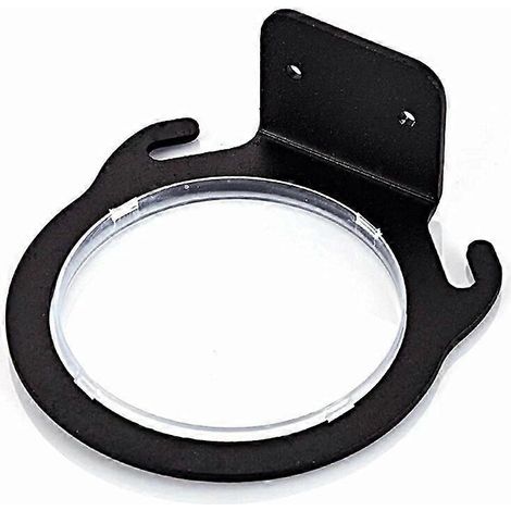 Wandmontierter Haartrocknerhalter, schwarze Aluminium-Wandhalterung, bohrfreier Haartrocknerhalter fürs Badezimmer (1/4)