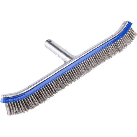 18 Inch Swimming Pool Brush, Cleaning Supplies for Lower Walls and Steel Pools with Stainless Steel Head Bristles for Hot Spring (1/5)