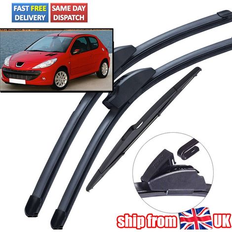 Kit d'essuie-glaces avant et arrière pour Peugeot 206 01-06 hatchback, taille 22, 22, 14. (1/3)