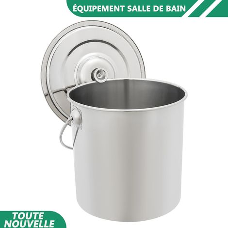 WAOBDLA 20L/5.28Gal 304 organisateur de cuisine de seau en acier inoxydable Boîte avec couvercle pour stocker le lait de riz alimentaire (1/5)