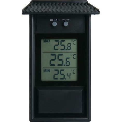 Waterproof electronic outdoor thermometer with memory – 13.2 x 8 x 3 cm, black, 1 piece (1/3)