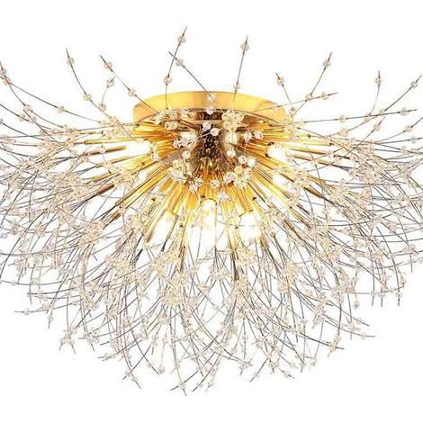 Plafoniera con cristalli in acrilico contemporaneo attacco g9 lampada da soffitto fuochi d’artificio oro (1/5)