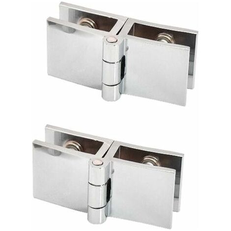 Charnière à clip de porte en verre à 180 degrés, 2 pièces, sans perçage, charnière en verre adaptée à une épaisseur de verre de 5mm à 8mm