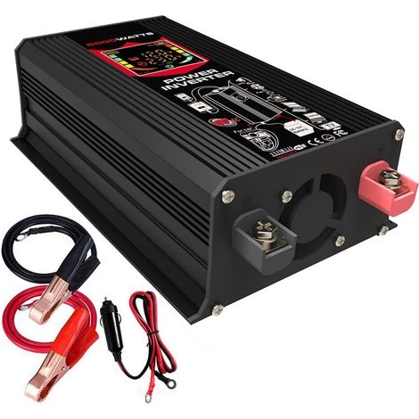 6000-W-Kfz-Wechselrichter (12 V DC auf 220 V AC), universeller Sinus-Wechselrichter, 2 USB-Anschlüsse zum externen Laden