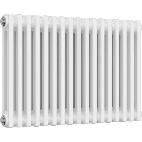 Reina Colona 2 Column Horizontal Radiator 500mm H x 785mm W - White